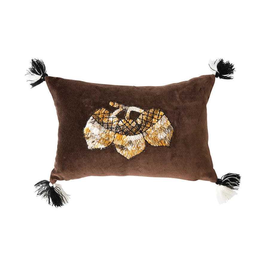 Cotton Velvet Lumbar Pillow