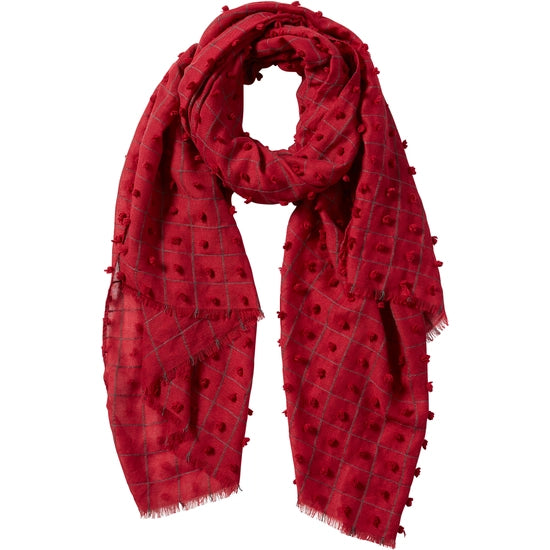 Knotted Squares Scarf- Garnet