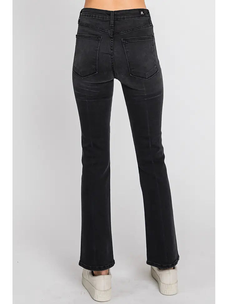 L.T.J. Washed Black Flare Jeans