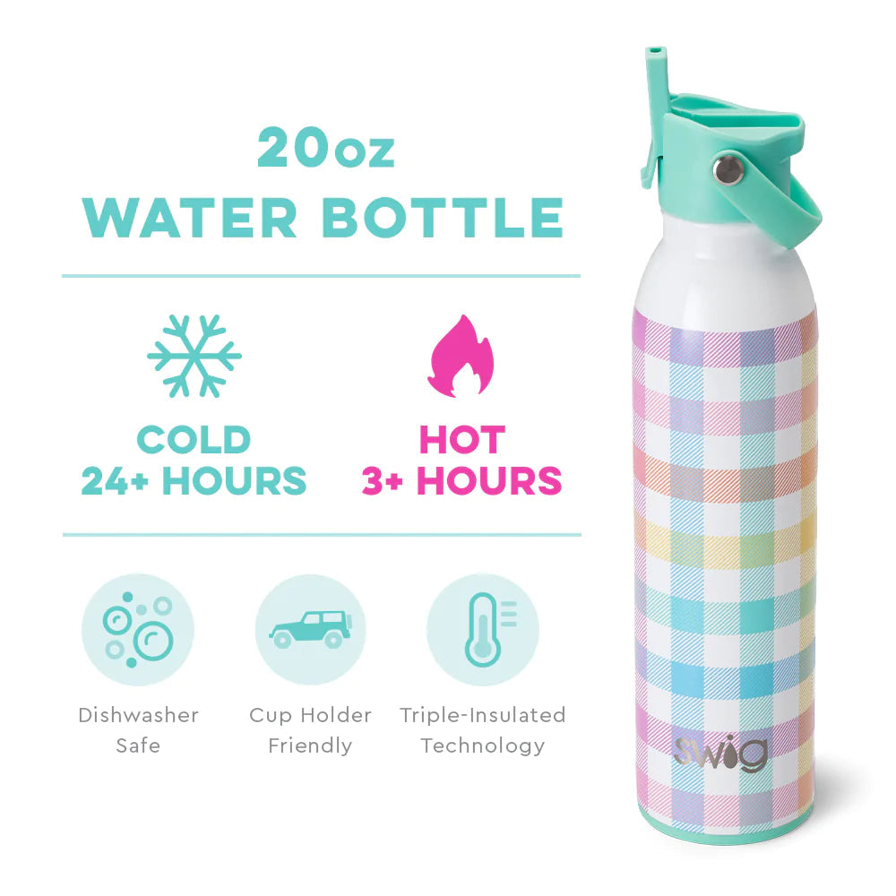 Swig Pretty in Plaid Flip + Sip Water Bottle (20oz)