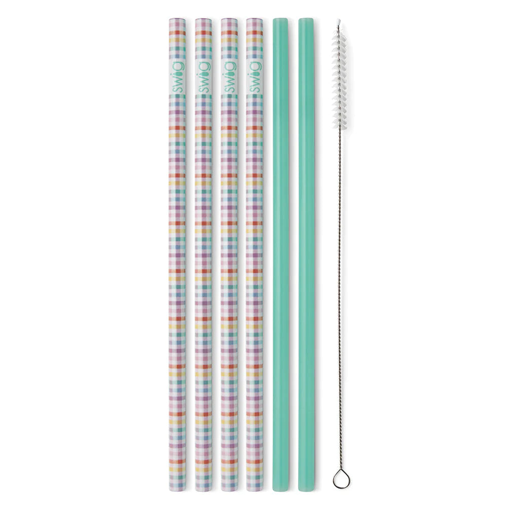 Swig Confetti + Pink Reusable Straw Set