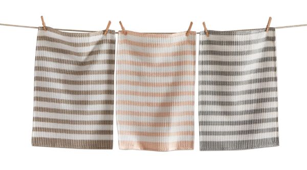 Chambray Waffle Weave Stripe Dishtowels