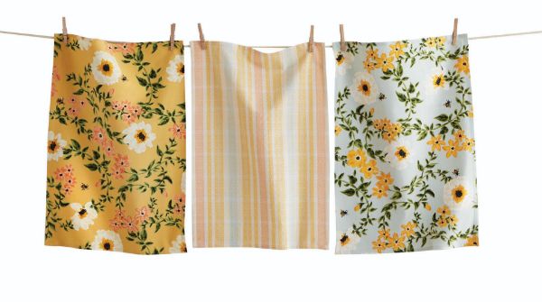 Bee Floral Dishtowel Set