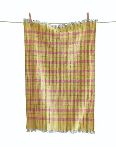 Vivid Waffle Weave Plaid Dishtowel