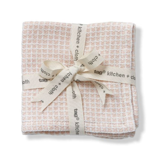 Textured Check Dishcloth Blush