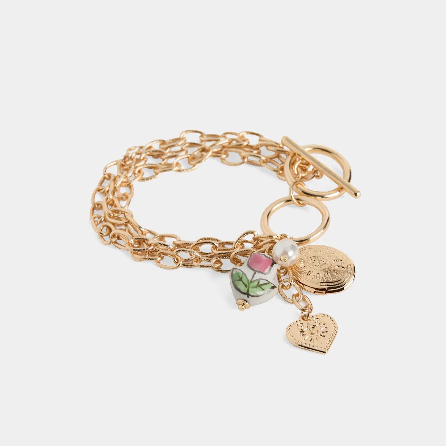 Charming Blossom T-Bar Locket Bracelet