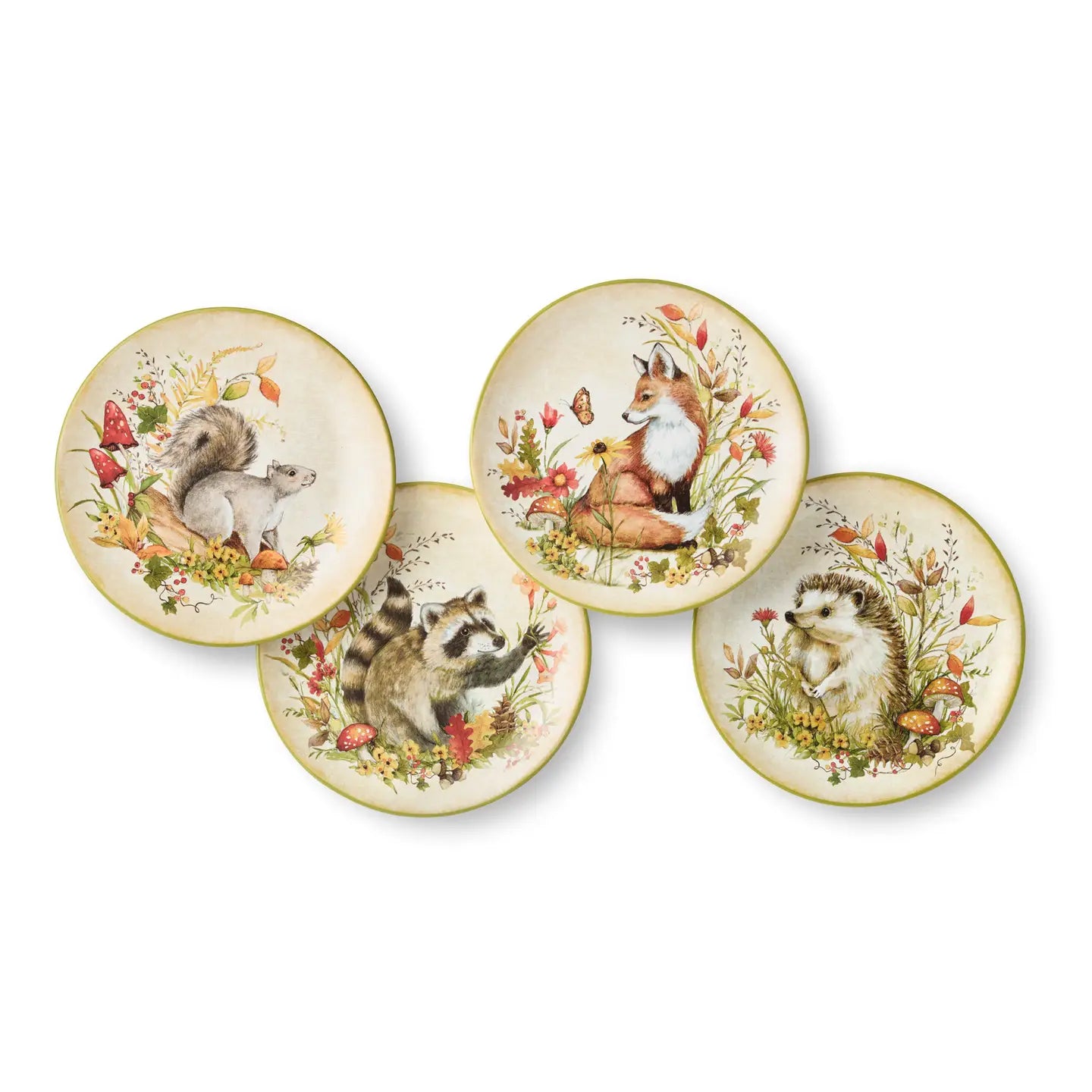 Woodland Critters Fall Dessert Plate