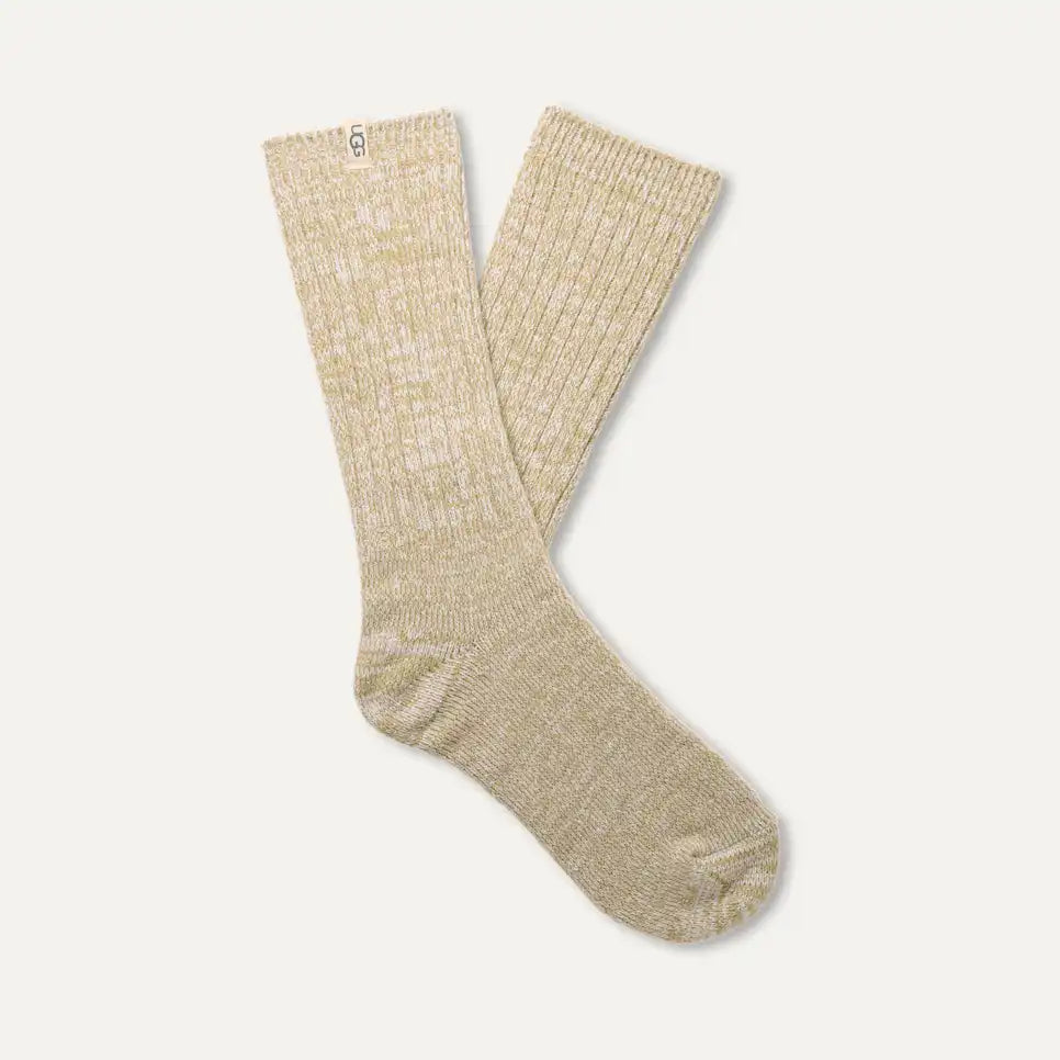 UGG Rib Knit Slouchy Crew Sock Muted Brass