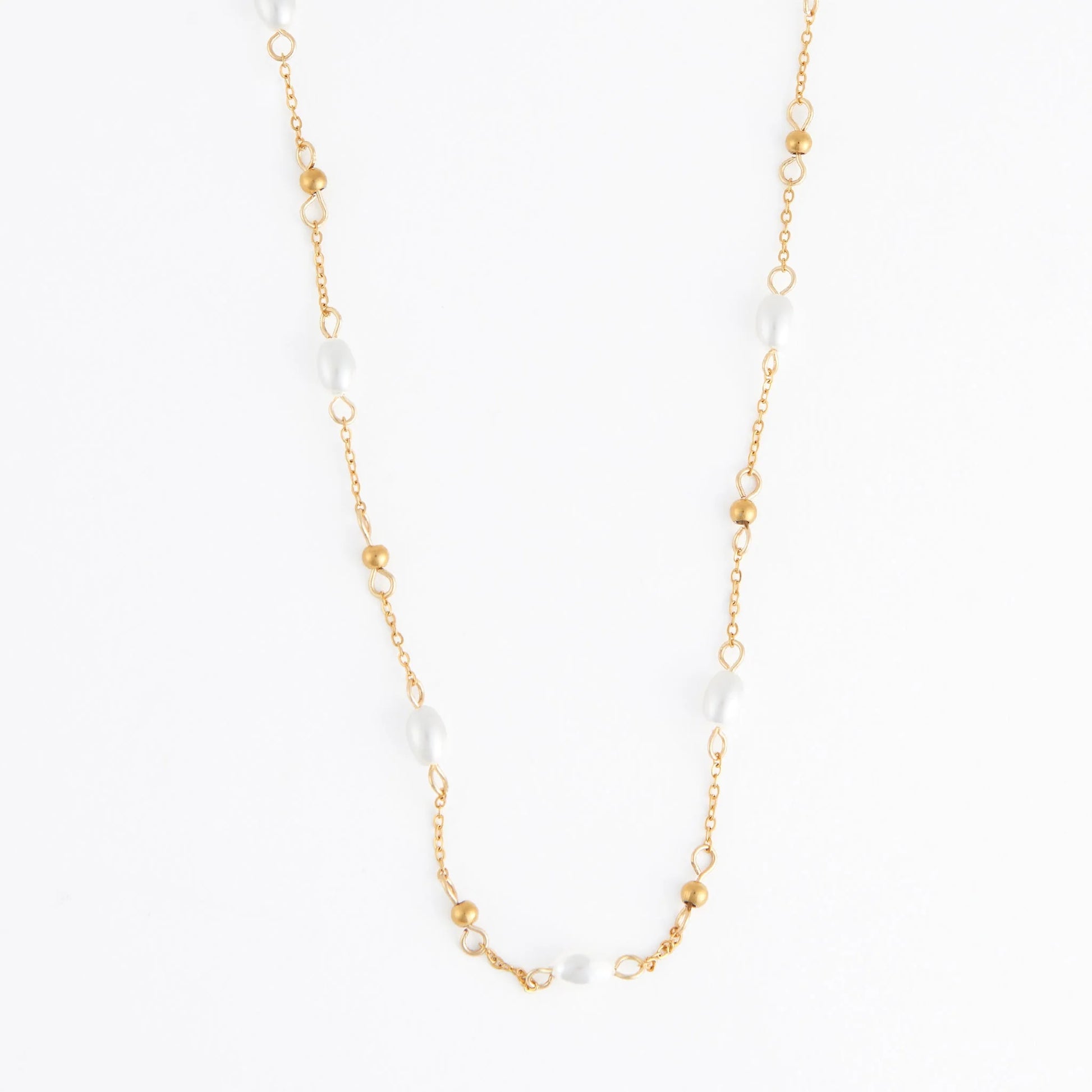 Narelle_Waterproof_Pearl_and_Bead_Station_Necklace_Gold