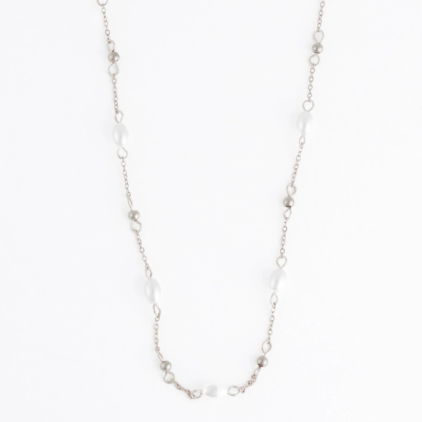 Narelle_Waterproof_Pearl_and_Bead_Station_Necklace_Silver