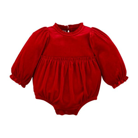 Red Velvet Baby Romper
