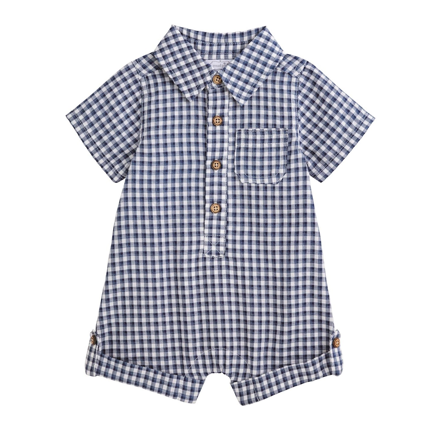Blue Gingham Shortalls