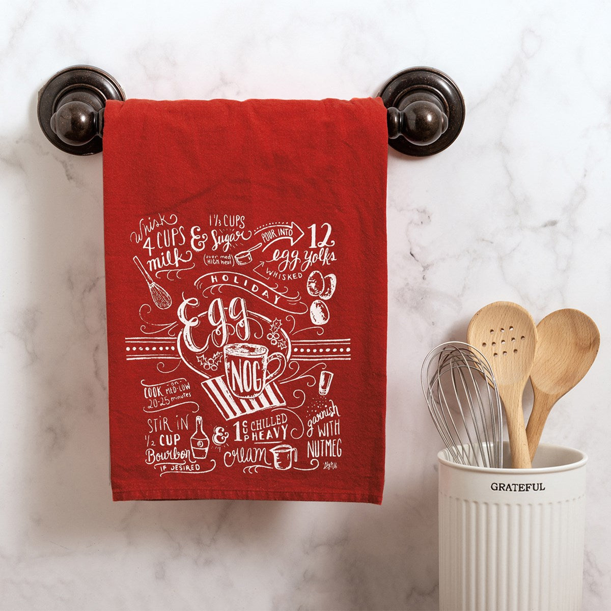 Egg Nog Recipe Kitchen Towel