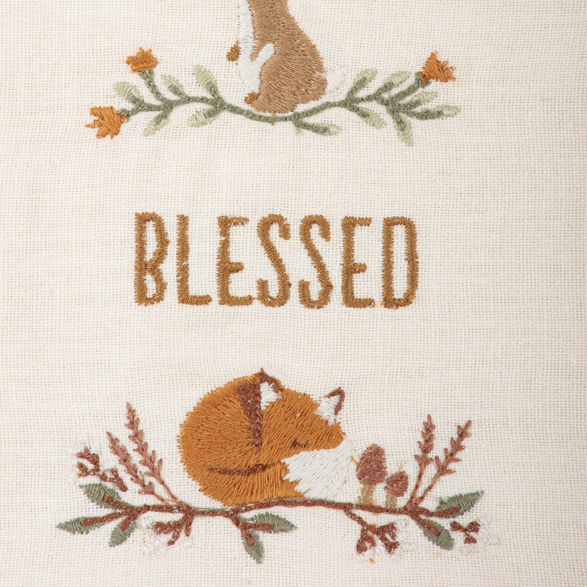 Thankful Grateful Blessed Embroidered Kitchen Towel