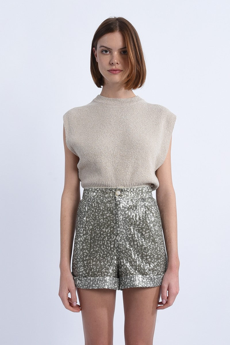 Gabrielle Ribbed Cropped Sweater