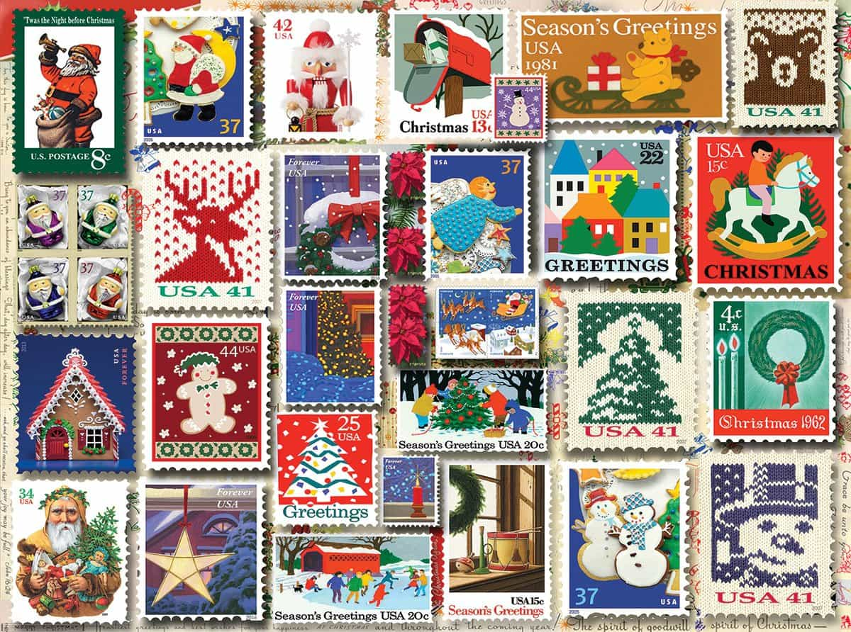 Christmas Stamps 1000 Piece Puzzle