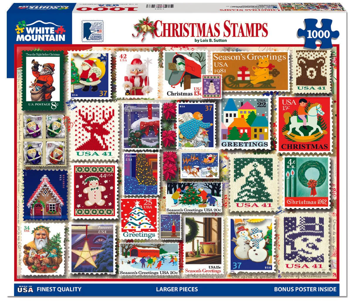 Christmas Stamps 1000 Piece Puzzle