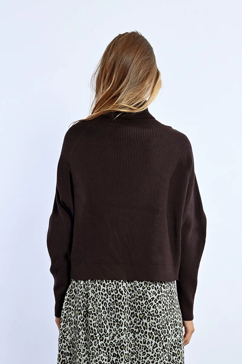 Molly Bracken Turtleneck Crossover Sweater