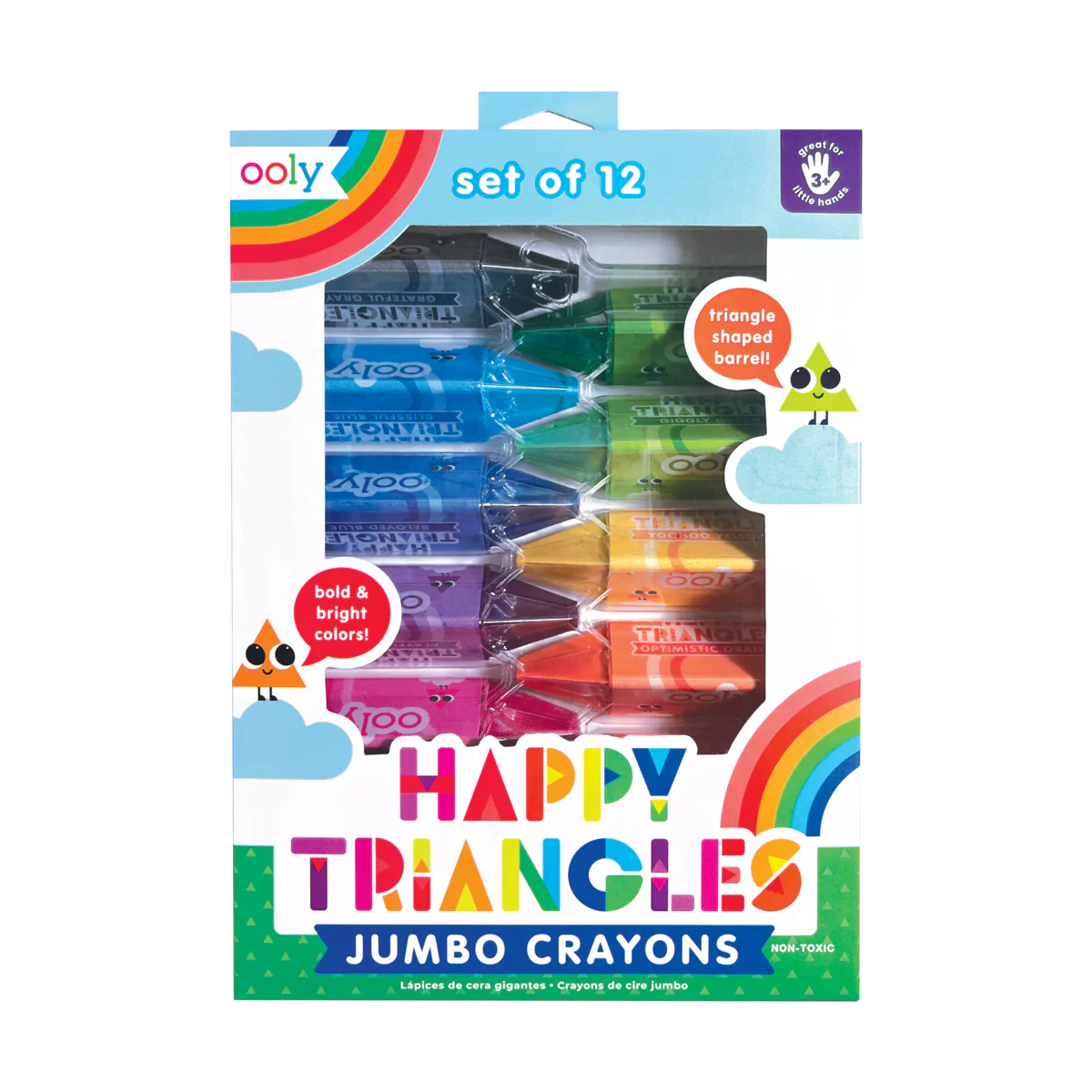 Happy Triangles Jumbo Crayons - Set of 12