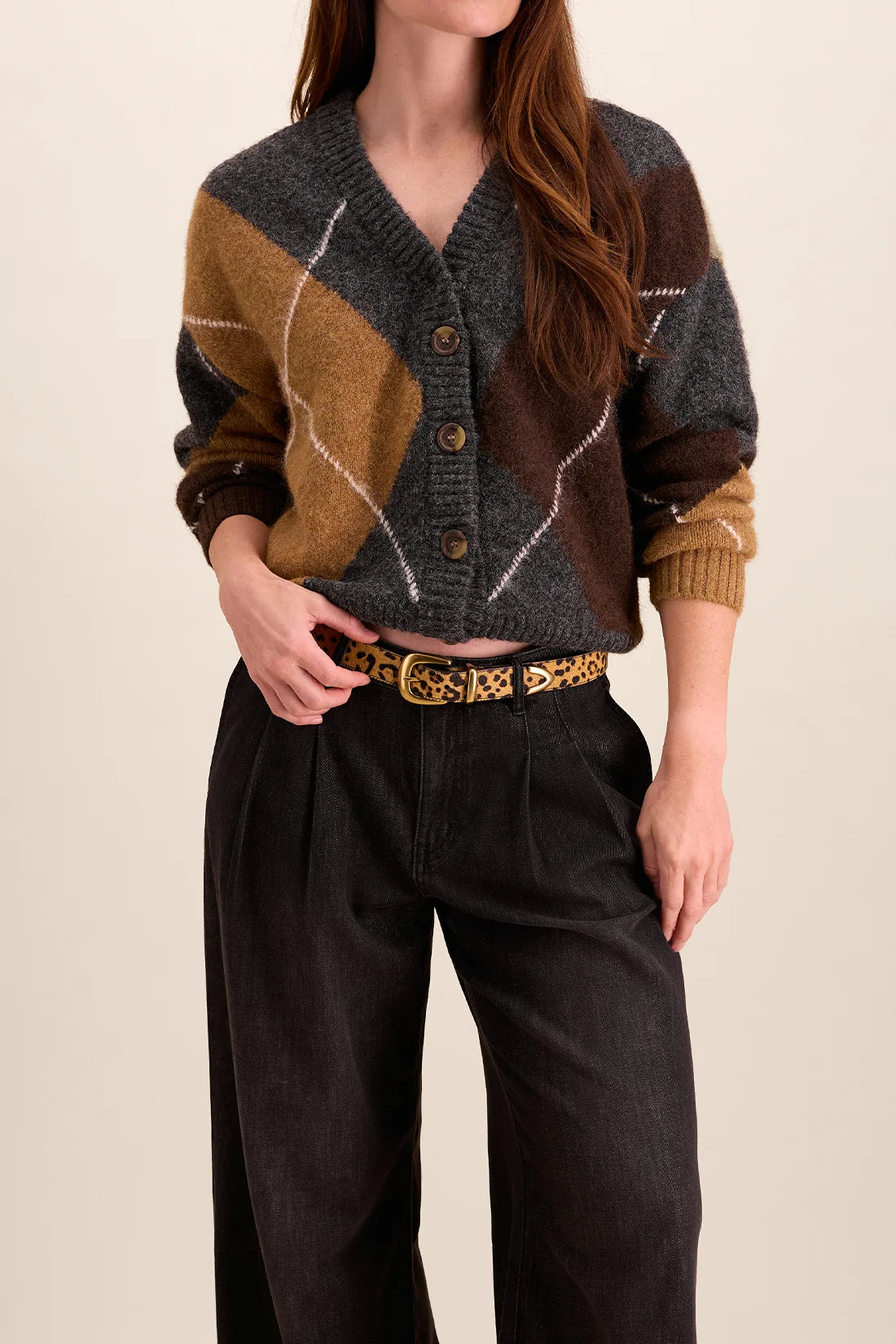 Tribal DAKOTA - 3-Piece Haircalf & Suede Belt Set