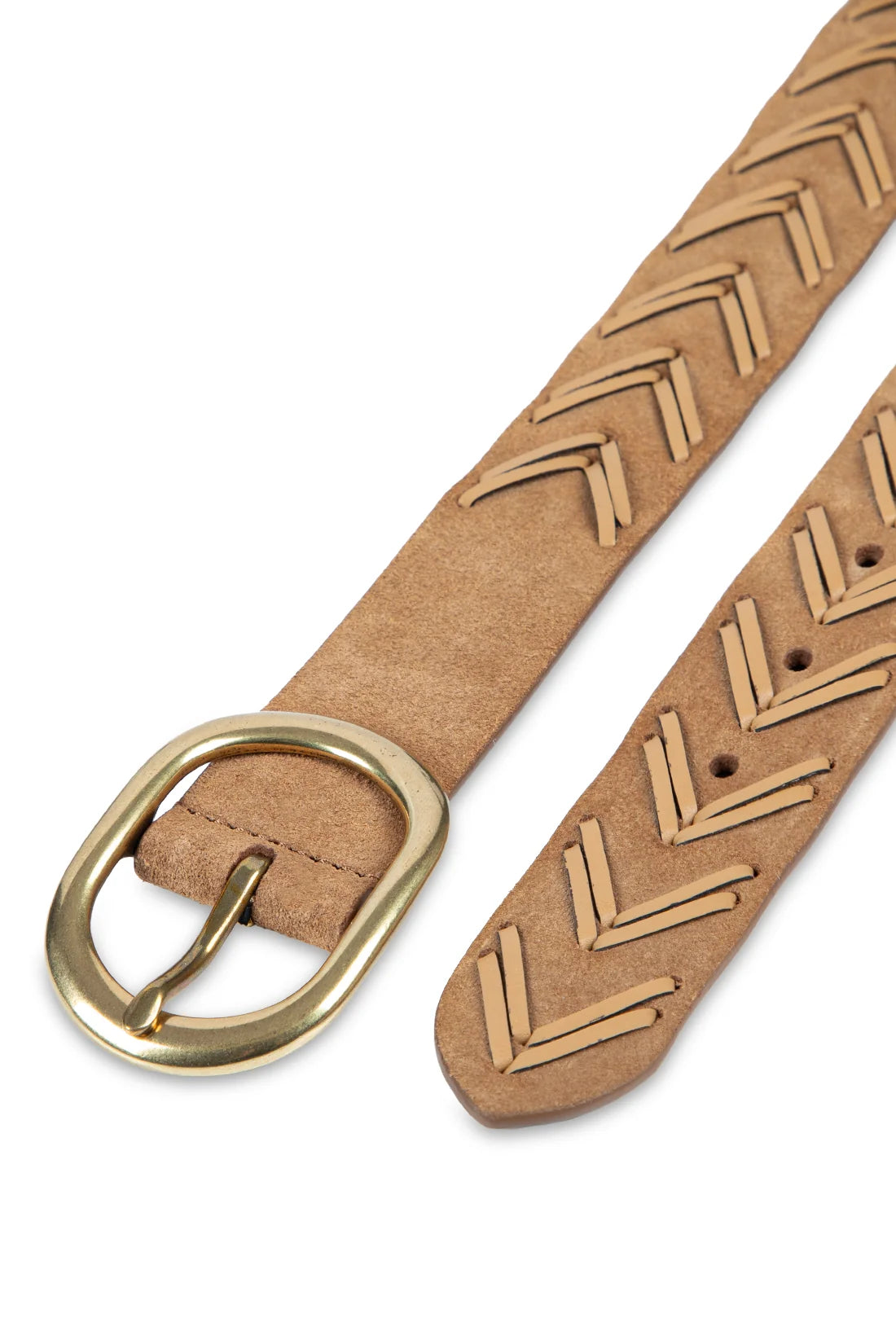 Tribal MACKENZIE - Laced Suede Leather Belt with Classic Buckle