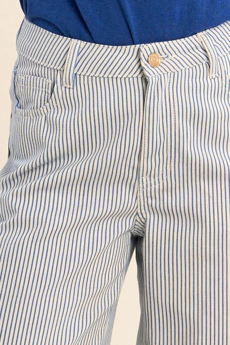Molly Bracken Striped Straight Pants