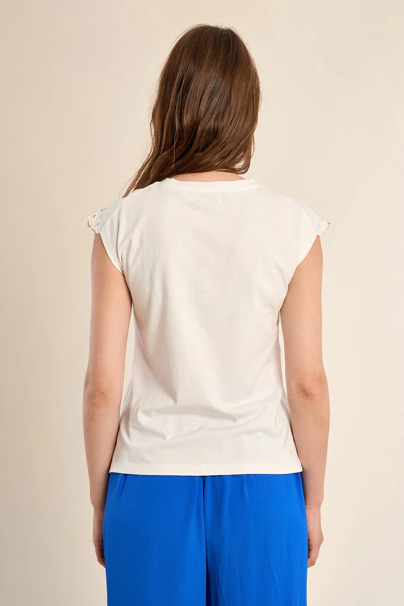 Molly Bracken T-Shirt With Embroidered Sleeves