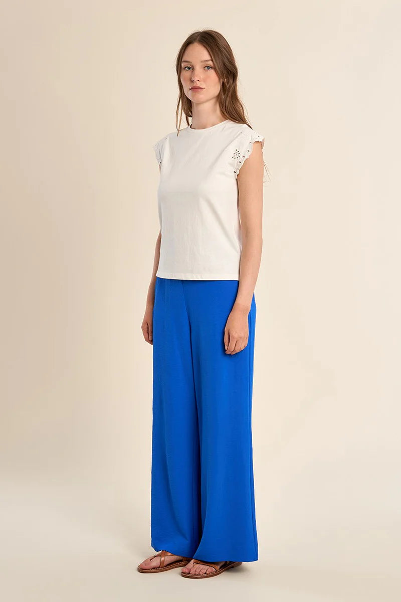 Molly Bracken T-Shirt With Embroidered Sleeves