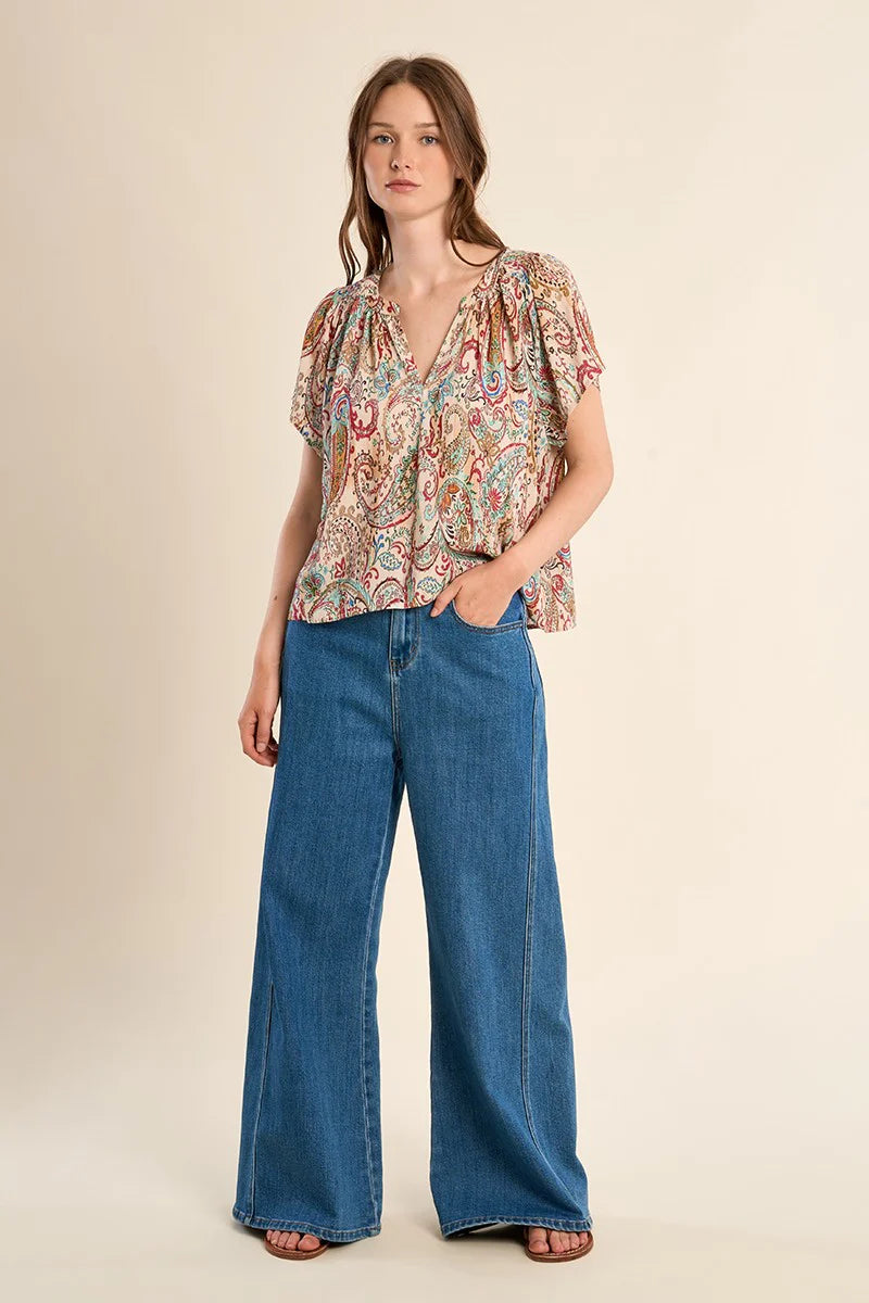 Molly Bracken Cashmere Print Top