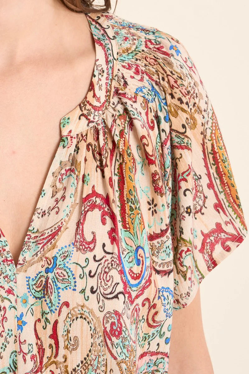 Molly Bracken Cashmere Print Top