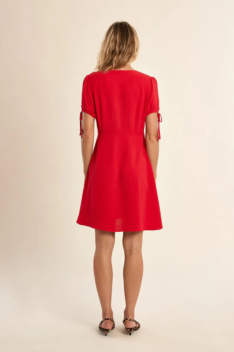 Molly Bracken Short Dress With Knotted Sleeves