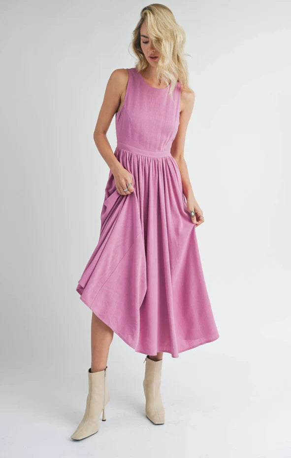 Sadie & Sage Sugarloaf Buttoned Back Midi Dress