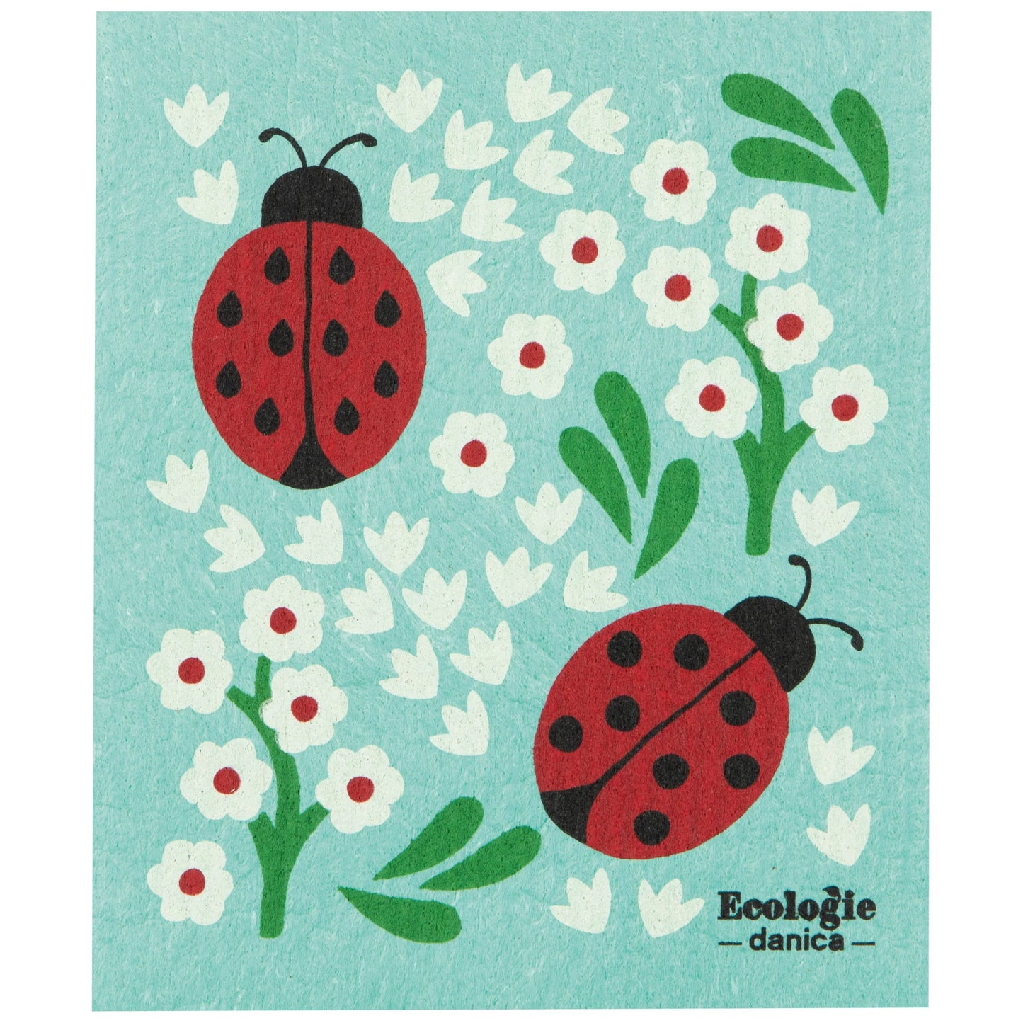 Ladybugs Swedish Dishcloth