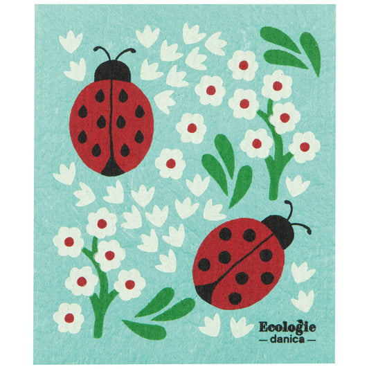 Ladybugs Swedish Dishcloth