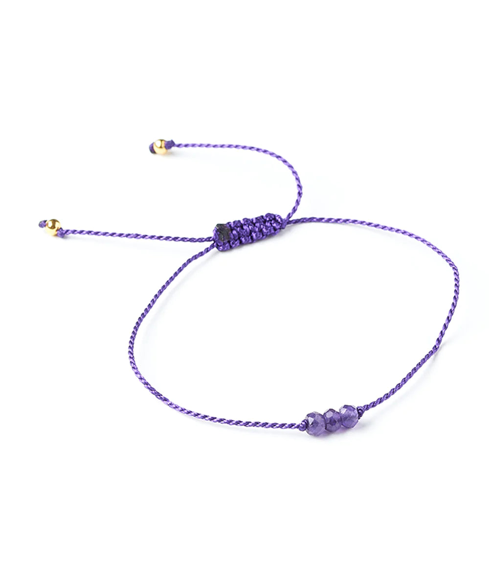 Indali Amethyst Crystal Thread Bracelet