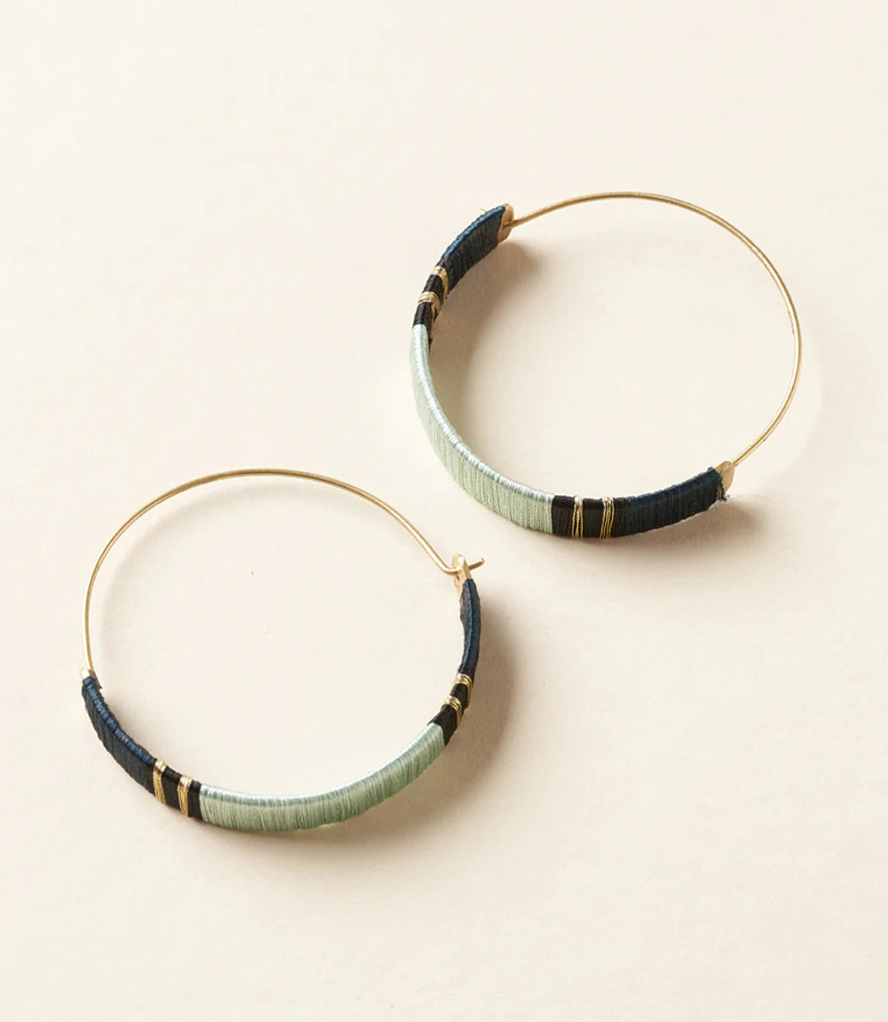 Kaia Gold Hoop Earrings-Blue