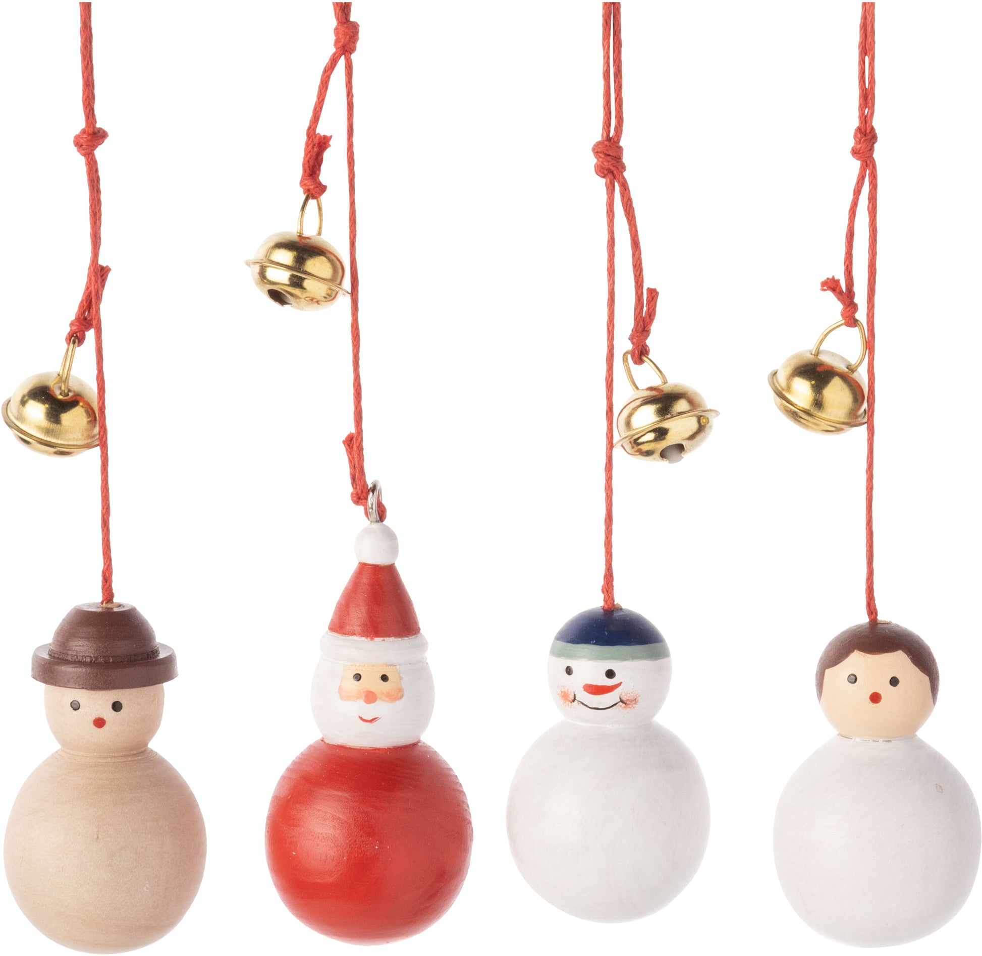 Mini Wood Ornaments With Bells