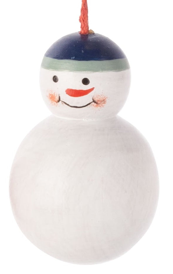 Mini Wood Ornaments With Bells Snowman