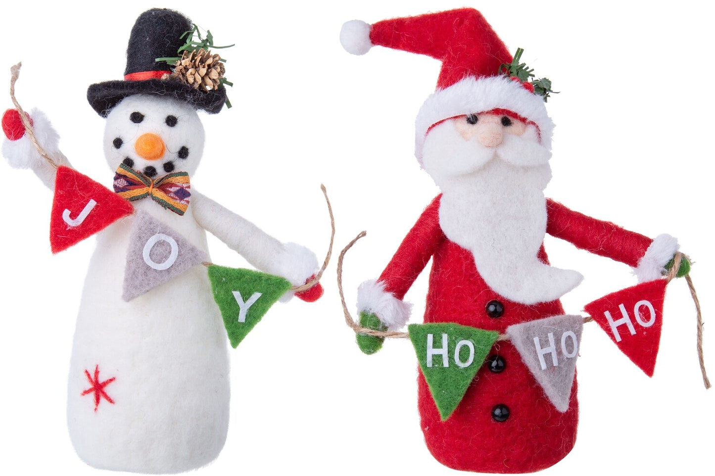 Felt Snowman And Santa With Garland