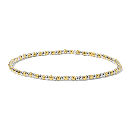 Silver And Gold Round Bead Bracelet