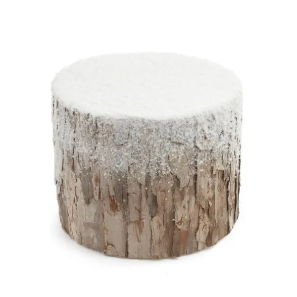 Log Stand With Snow