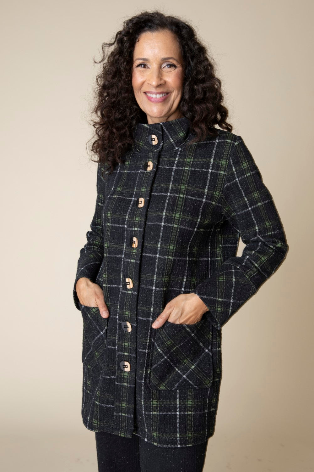 Habitat Windowpane Plaid Knit Car Coat