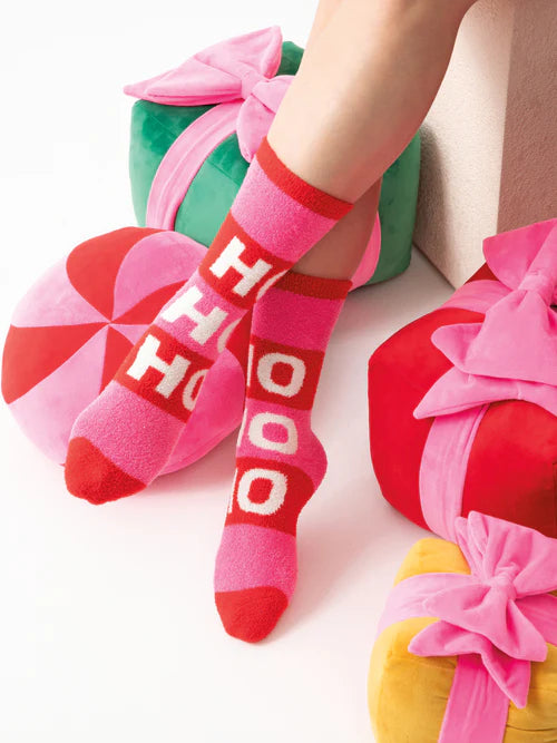 Pink "Ho Ho Ho" Socks