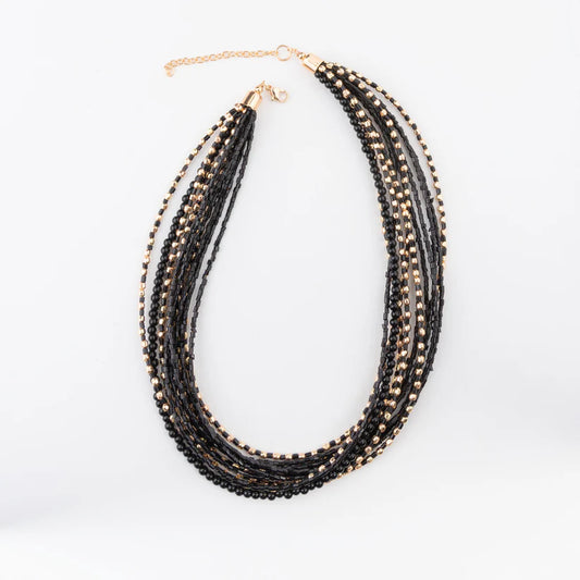 Sybil Multi Row Beaded Collar Necklace