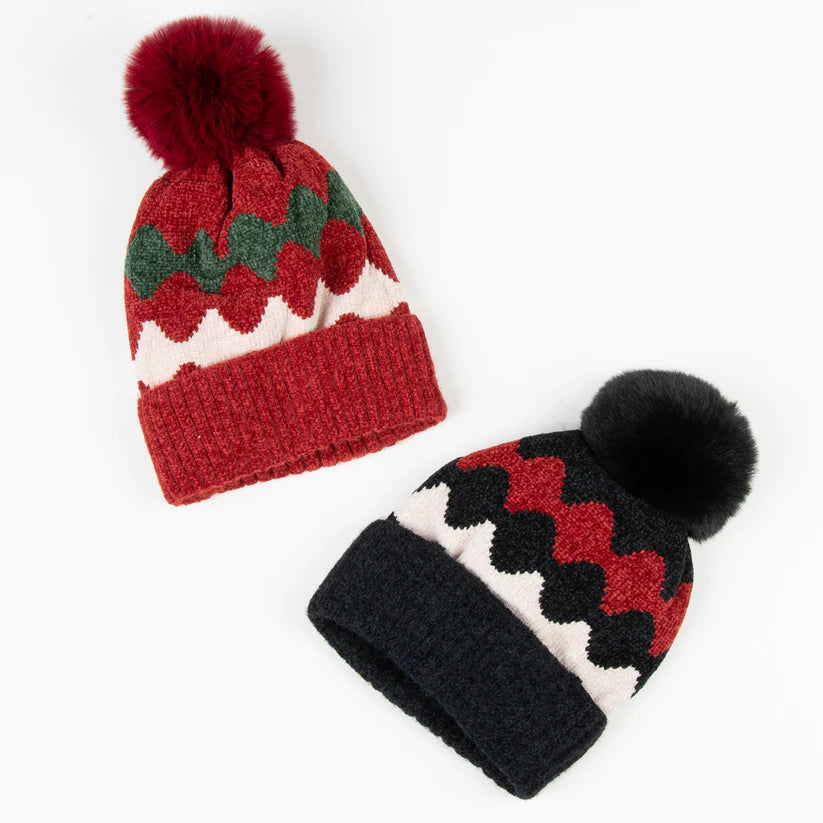 Elena Chenille Pom Beanie