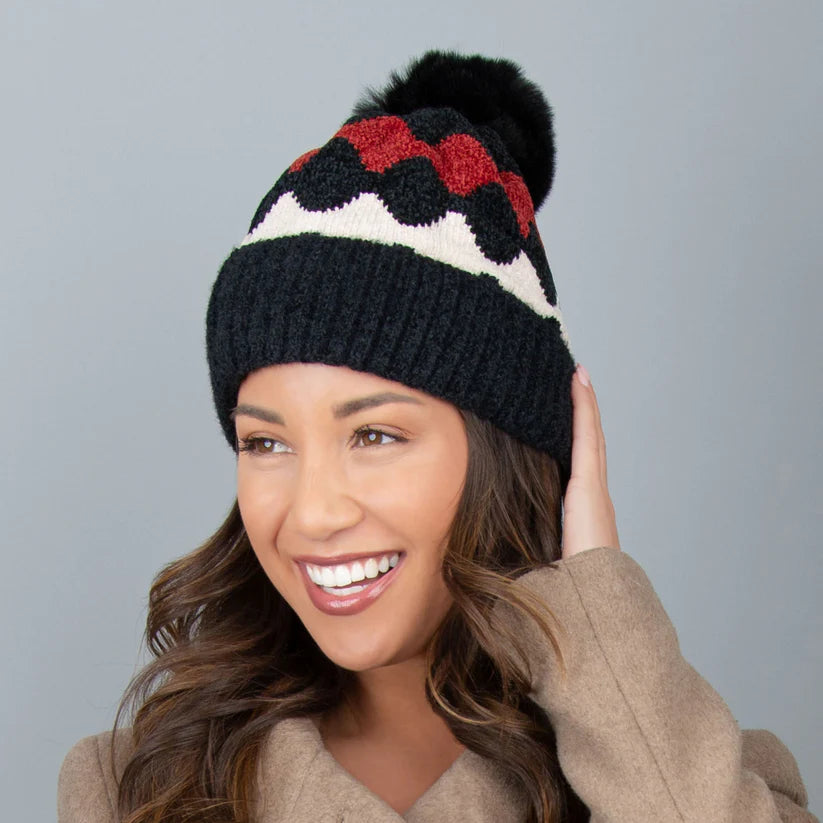 Elena Chenille Pom Beanie