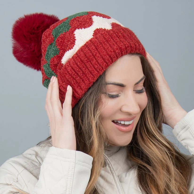 Elena Chenille Pom Beanie