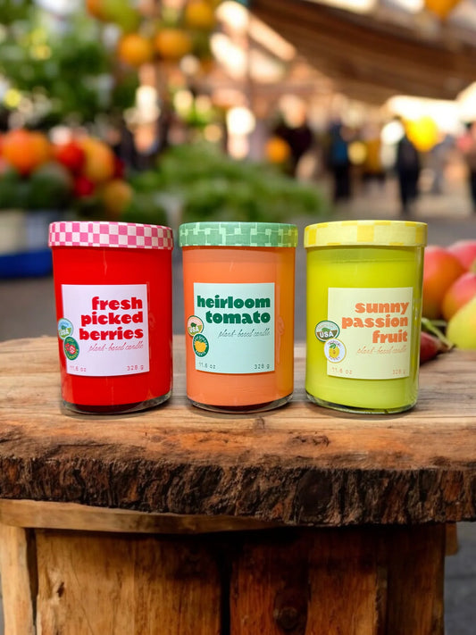 Farmers Market Glass Candle