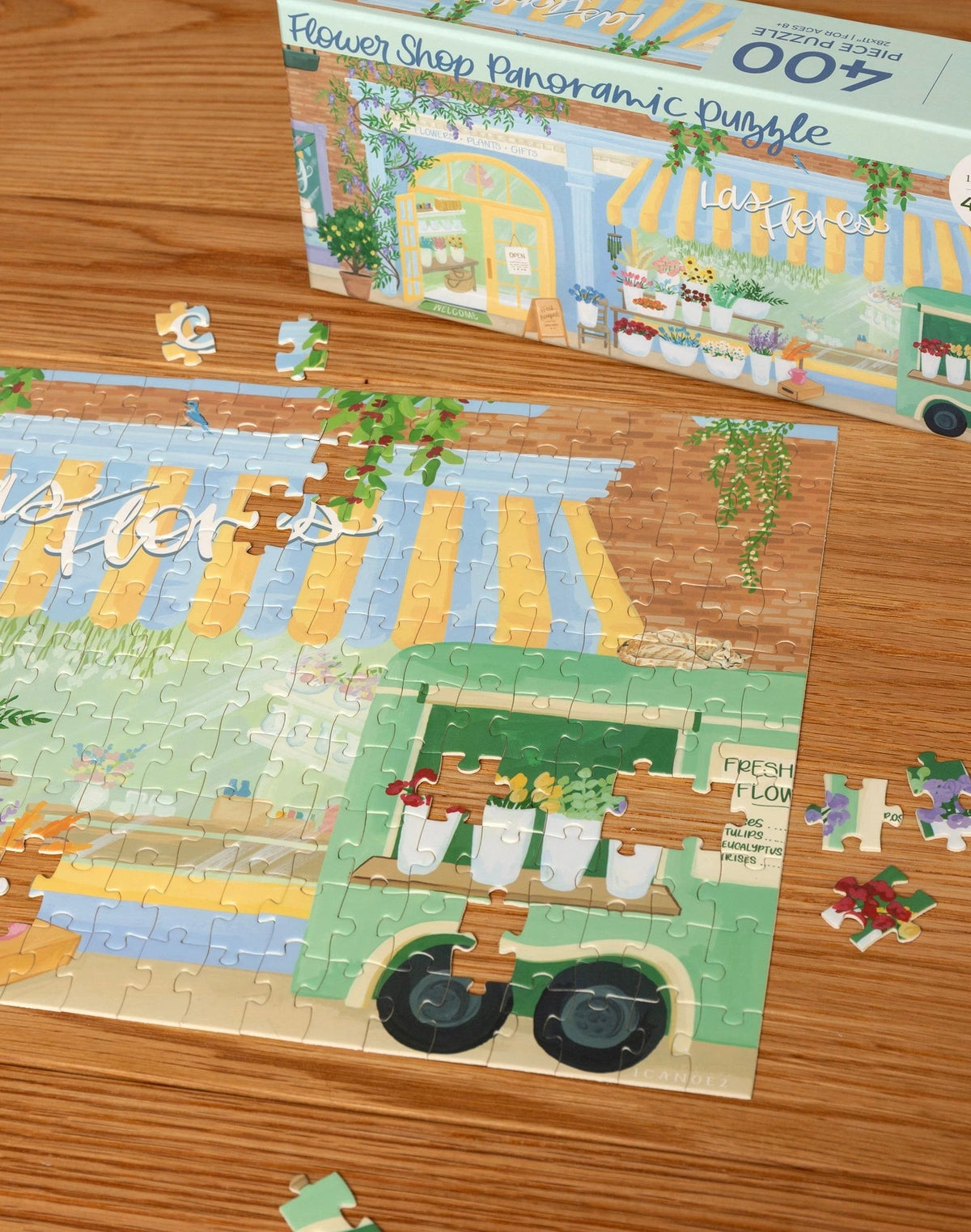 Flower Shop - 400 Piece Panoramic Jigsaw Puzzle