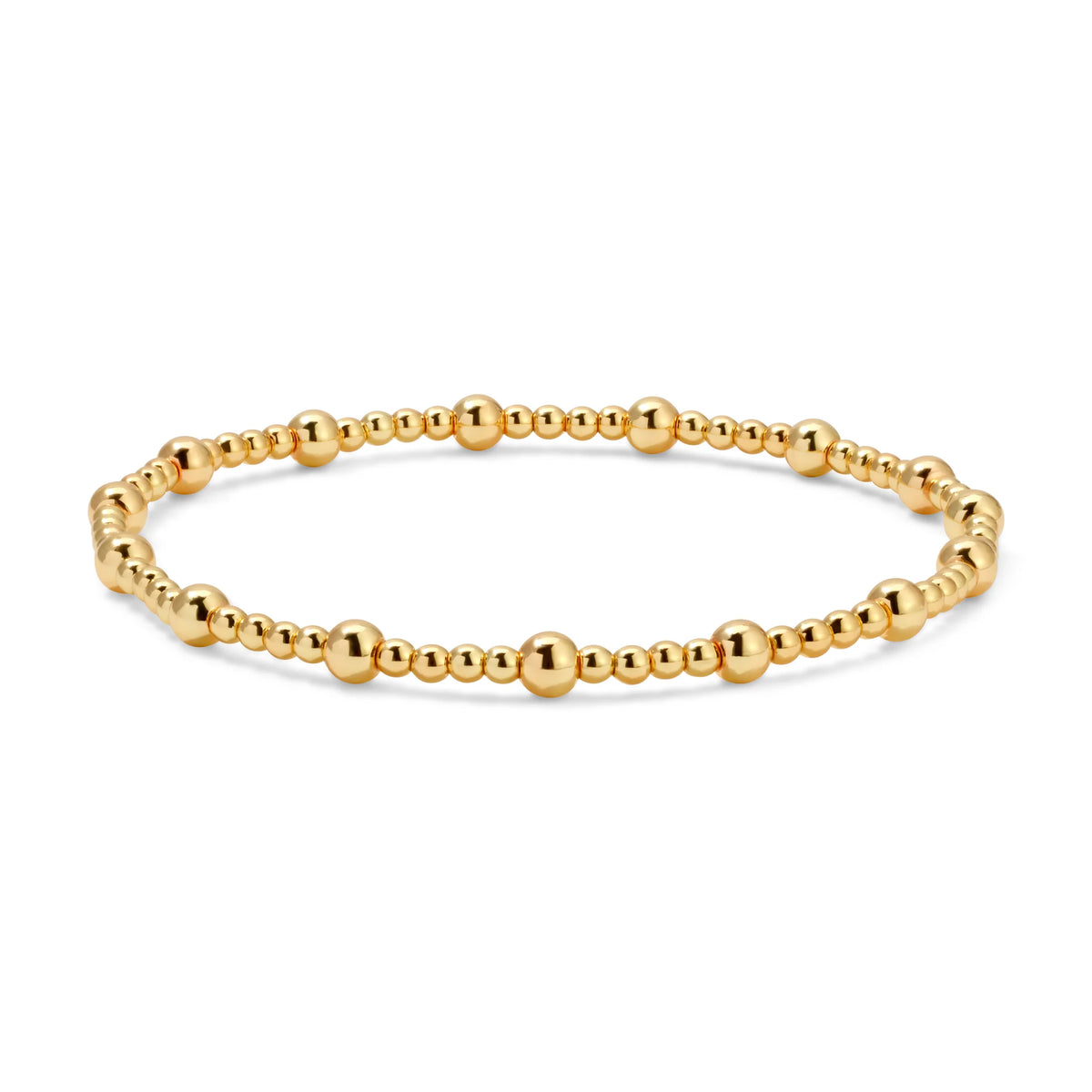 Gold Mixed Size Bead Bracelets